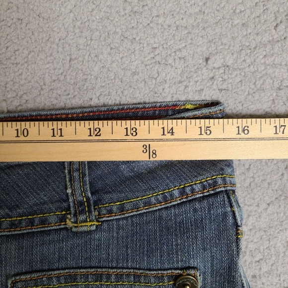 Vintage Marlow‎ Jeans Crop Size 5 Blue Japanese Denim Cotton Blend Snap Button - Picture 12 of 16